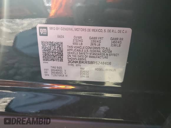 2024 Chevrolet Blazer RS z VIN 3GNKBKRS8RS248416, wystawiony jako Copart lot #81639755 z przebiegiem 14 235 mil mil oraz Szkoda całkowita • Salvage title. Historia ofert i sprzedaży dostępna na DreamBid. Obrazek 13.