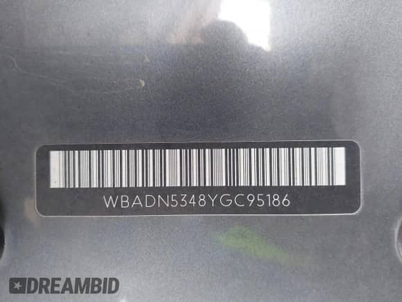 2000 BMW 5 Series 540i с VIN WBADN5348YGC95186, выставлен на аукционе IAAI как лот 42773666 с пробегом 159 777 миль миль и . История ставок и продаж доступна на DreamBid. Изображение 9.