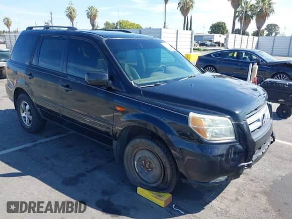 2006 Honda Pilot EX-L z VIN 5FNYF28506B016626, wystawiony jako IAAI lot #43056380 z przebiegiem 284 203 mil mil oraz . Historia ofert i sprzedaży dostępna na DreamBid. Obrazek 1.