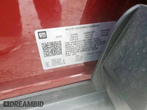 2024 Chevrolet Trax LS z VIN KL77LFE25RC213019, wystawiony jako Copart lot #81873955 z przebiegiem 19 063 mil mil oraz Szkoda całkowita • Salvage title. Historia ofert i sprzedaży dostępna na DreamBid. Obrazek 12.