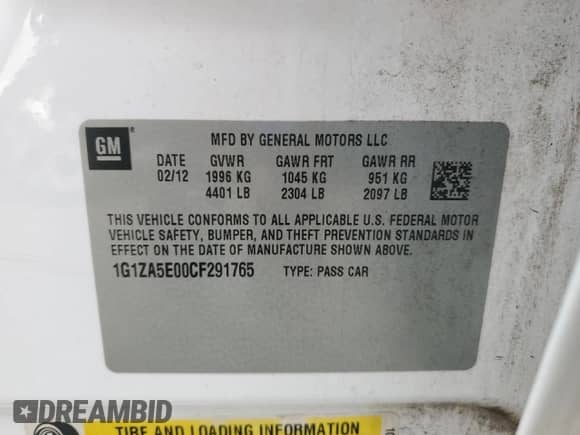 2012 Chevrolet Malibu 1FL z VIN 1G1ZA5E00CF291765, wystawiony jako Copart lot #89915265 z przebiegiem 203 837 mil mil oraz Szkoda całkowita • Salvage title. Historia ofert i sprzedaży dostępna na DreamBid. Obrazek 12.