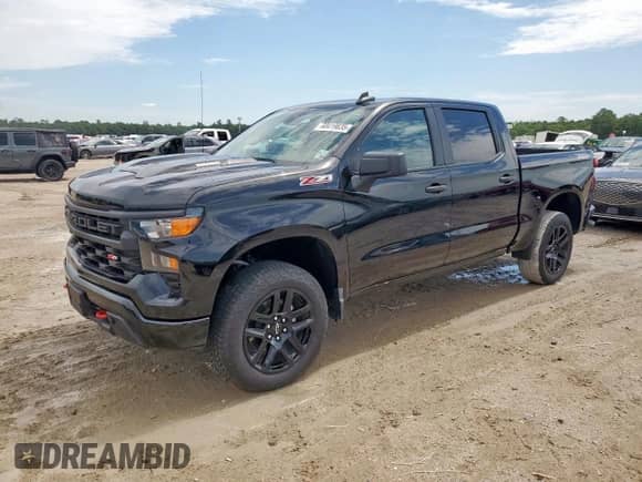 2024 Chevrolet Silverado 1500 Custom Trail Boss z VIN 3GCUDCE86RG359836, wystawiony jako Copart lot #60419635 z przebiegiem Nie podano mil oraz Szkoda całkowita • Salvage title. Historia ofert i sprzedaży dostępna na DreamBid. Obrazek 1.