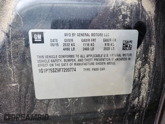 2015 Chevrolet Cruze Diesel z VIN 1G1P75SZ9F7299774, wystawiony jako Copart lot #68167825 z przebiegiem 131 509 mil mil oraz Szkoda całkowita • Salvage title. Historia ofert i sprzedaży dostępna na DreamBid. Obrazek 12.