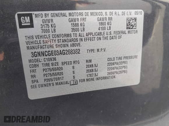 2010 Chevrolet Avalanche LTZ с VIN 3GNNCGE03AG268382, выставлен на аукционе IAAI как лот 41502808 с пробегом 254 571 миль миль и . История ставок и продаж доступна на DreamBid. Изображение 9.