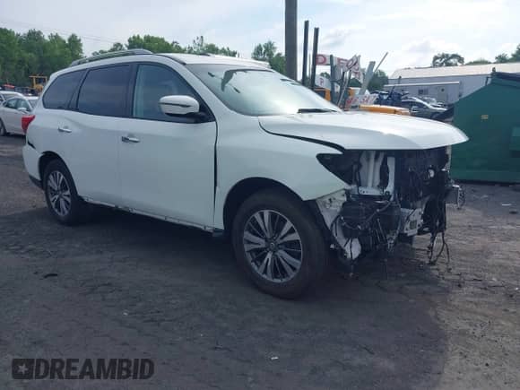 2017 Nissan Pathfinder SV with VIN 5N1DR2MM6HC623919, listed as a IAAI auction lot 42713558 with 50,221 mi miles and . Bid and sale history available at DreamBid. Image 1.
