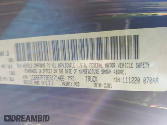 2014 Ram 1500 Longhorn with VIN 1C6RR7PT9ES171466, listed as a IAAI auction lot 41837833 with 179,098 mi miles and . Bid and sale history available at DreamBid. Image 9.
