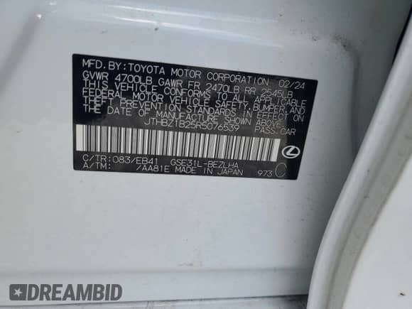 2024 Lexus IS 350 F Sport z VIN JTHBZ1B25R5076539, wystawiony jako Copart lot #64196115 z przebiegiem 18 590 mil mil oraz Szkoda całkowita • Salvage title. Historia ofert i sprzedaży dostępna na DreamBid. Obrazek 12.
