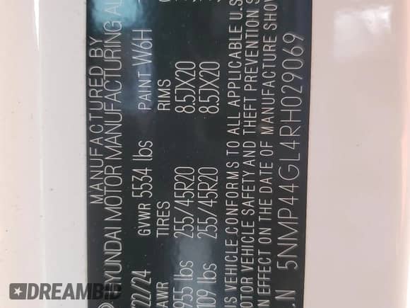 2024 Hyundai Santa Fe Limited с VIN 5NMP44GL4RH029069, выставлен на аукционе Copart как лот 87285894 с пробегом 12 645 миль миль и Списание • Salvage title. История ставок и продаж доступна на DreamBid. Изображение 14.