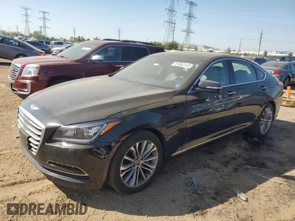 2015 Hyundai Genesis 3.8L with VIN KMHGN4JE4FU088937, listed as a Copart auction lot 81862125 with 86,822 mi miles and Salvage title. Bid and sale history available at DreamBid. Image 1.