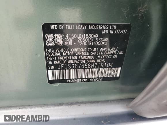 2008 Subaru Forester X L.L. Bean с VIN JF1SG67658H719104, выставлен на аукционе Copart как лот 56888755 с пробегом 161 008 миль миль и Списание • Salvage title. История ставок и продаж доступна на DreamBid. Изображение 13.