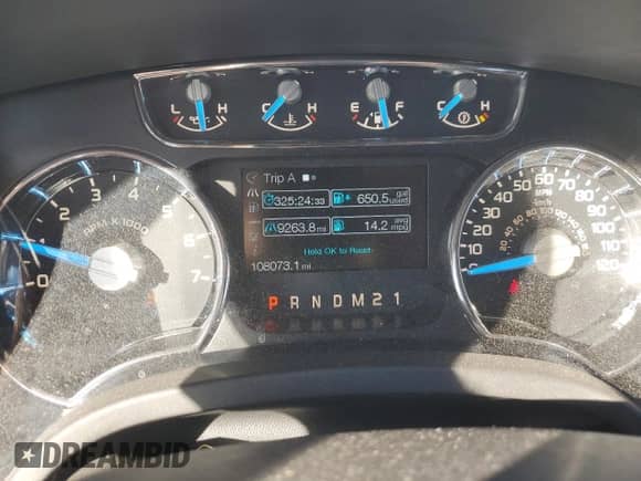 2013 Ford F-150 Lariat with VIN 1FTFW1ET3DKG21096, listed as a Copart auction lot 84642195 with 108,073 mi miles and Salvage title. Bid and sale history available at DreamBid. Image 9.