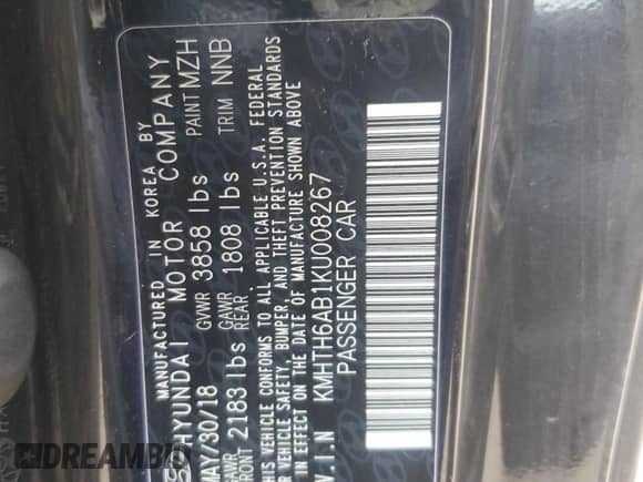 2019 Hyundai Veloster Turbo z VIN KMHTH6AB1KU008267, wystawiony jako Copart lot #66480505 z przebiegiem 130 768 mil mil oraz Szkoda całkowita • Salvage title. Historia ofert i sprzedaży dostępna na DreamBid. Obrazek 12.