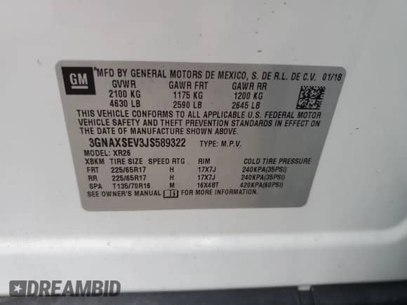 2018 Chevrolet Equinox LT с VIN 3GNAXSEV3JS589322, выставлен на аукционе Copart как лот 81755315 с пробегом 127 831 миль миль и Чистый • Clean title. История ставок и продаж доступна на DreamBid. Изображение 13.