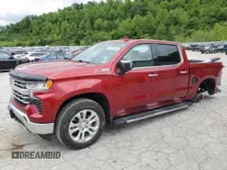 2023 Chevrolet Silverado 1500 LTZ with VIN 1GCUDGE89PZ190688, listed as a Copart auction lot 58186165 with 26,190 mi miles and Salvage title. Bid and sale history available at DreamBid. Image 1.