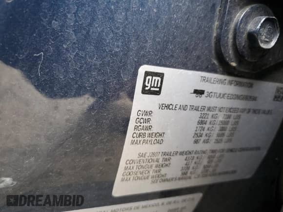 2022 GMC Sierra 1500 Denali с VIN 3GTUUGED3NG660594, выставлен на аукционе Copart как лот 60871205 с пробегом 108 826 миль миль и Списание • Salvage title. История ставок и продаж доступна на DreamBid. Изображение 12.