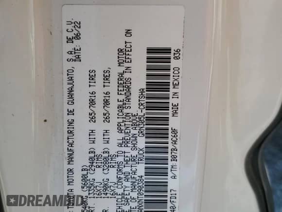 2022 Toyota Tacoma SR z VIN 3TYSZ5ANXNT090384, wystawiony jako Copart lot #80906685 z przebiegiem Nie podano mil oraz Szkoda całkowita • Salvage title. Historia ofert i sprzedaży dostępna na DreamBid. Obrazek 13.