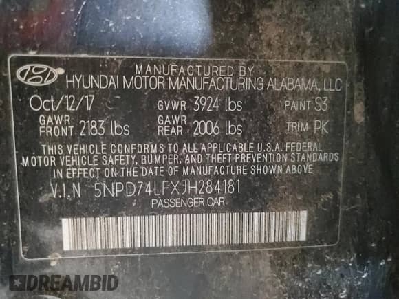 2018 Hyundai Elantra SE с VIN 5NPD74LFXJH284181, выставлен на аукционе Copart как лот 71685265 с пробегом 87 017 миль миль и Списание • Salvage title. История ставок и продаж доступна на DreamBid. Изображение 12.