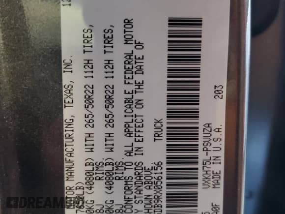 2024 Toyota Tundra Capstone Hybrid with VIN 5TFVC5DB9RX056156, listed as a Copart auction lot 82223795 with 21,135 mi miles and Salvage title. Bid and sale history available at DreamBid. Image 12.