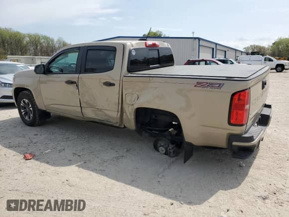 2021 Chevrolet Colorado 4WD Z71 with VIN 1GCGTDEN1M1258691, listed as a Copart auction lot 51511715 with 56,276 mi miles and Salvage title. Bid and sale history available at DreamBid. Image 2.