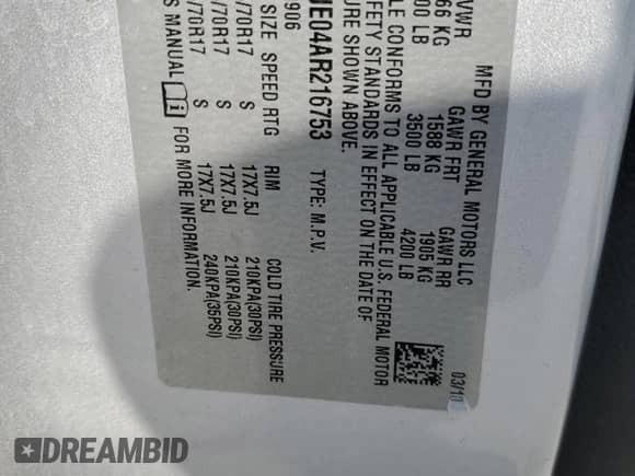 2010 Chevrolet Suburban LT z VIN 1GNUCJE04AR216753, wystawiony jako Copart lot #72060635 z przebiegiem 154 206 mil mil oraz Czysty tytuł • Clean title. Historia ofert i sprzedaży dostępna na DreamBid. Obrazek 13.