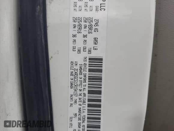 2012 Dodge Grand Caravan SXT with VIN 2C4RDGCG1CR154157, listed as a Copart auction lot 85591555 with 254,438 mi miles and Salvage title. Bid and sale history available at DreamBid. Image 13.