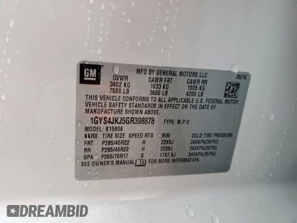 2016 Cadillac Escalade ESV Premium Collection с VIN 1GYS4JKJ5GR398878, выставлен на аукционе Copart как лот 60048545 с пробегом 123 839 миль миль и Списание • Salvage title. История ставок и продаж доступна на DreamBid. Изображение 14.