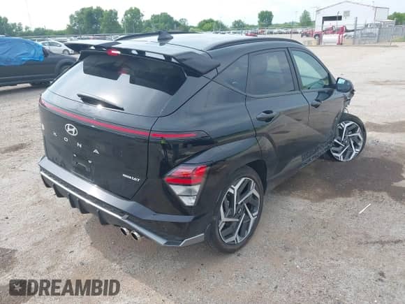 2025 Hyundai Kona N Line S with VIN KM8HBCA35SU191767, listed as a IAAI auction lot 42519599 with 4,308 mi miles and . Bid and sale history available at DreamBid. Image 4.