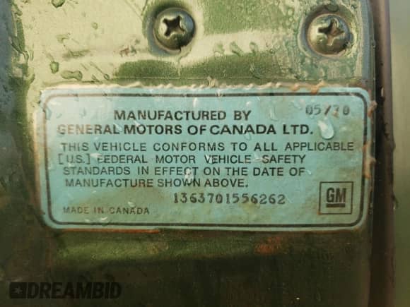 1970 Chevrolet Chevelle с VIN 1363701556262, выставлен на аукционе Copart как лот 79878184 с пробегом 3 254 миль миль и Списание • Salvage title. История ставок и продаж доступна на DreamBid. Изображение 13.
