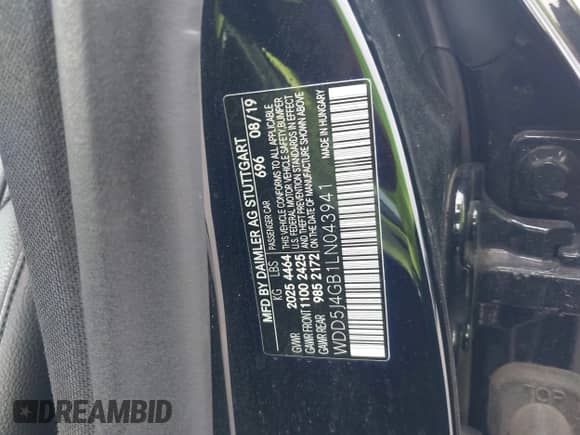 2020 Mercedes-Benz CLA 250 z VIN WDD5J4GB1LN043941, wystawiony jako IAAI lot #43011919 z przebiegiem 143 547 mil mil oraz . Historia ofert i sprzedaży dostępna na DreamBid. Obrazek 9.