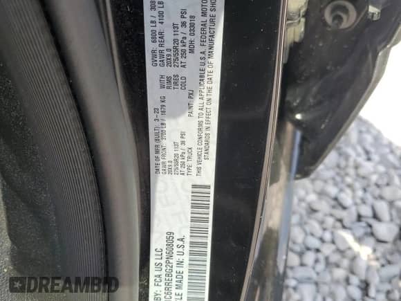 2023 Ram 1500 Big Horn z VIN 1C6RREBG2PN608059, wystawiony jako Copart lot #80358075 z przebiegiem 87 678 mil mil oraz Szkoda całkowita • Salvage title. Historia ofert i sprzedaży dostępna na DreamBid. Obrazek 12.