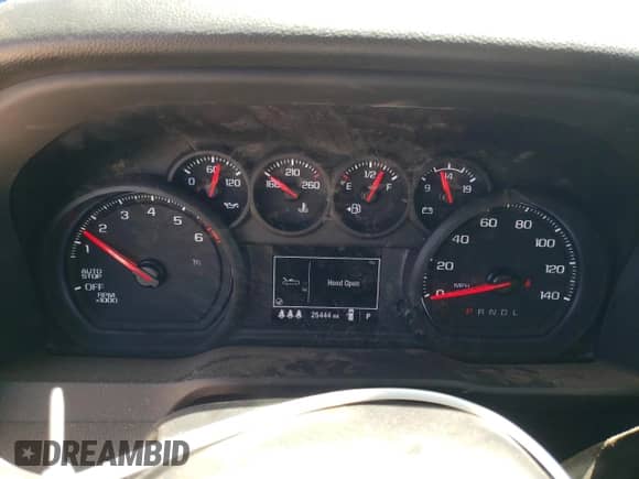 2024 Chevrolet Silverado 1500 Custom Trail Boss with VIN 3GCUDCED0RG182505, listed as a Copart auction lot 56726525 with 25,444 mi miles and Salvage title. Bid and sale history available at DreamBid. Image 9.
