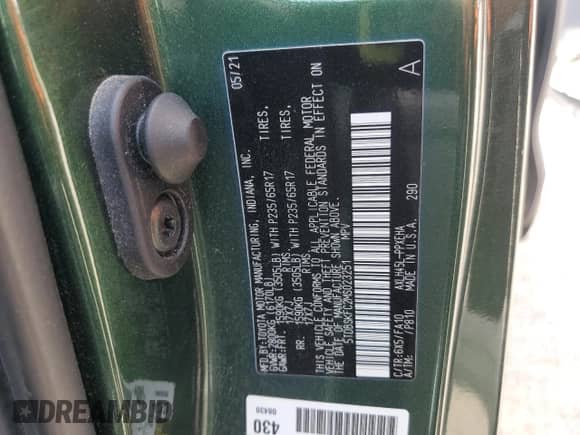 2021 Toyota Sienna LE with VIN 5TDBSKFC2MS023251, listed as a Copart auction lot 63941915 with 67,888 mi miles and Salvage title. Bid and sale history available at DreamBid. Image 14.