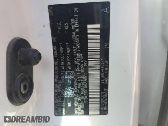 2017 Toyota Sienna XLE Auto Access Seat с VIN 5TDYZ3DC4HS886900, выставлен на аукционе Copart как лот 89442405 с пробегом 176 078 миль миль и Списание • Salvage title. История ставок и продаж доступна на DreamBid. Изображение 14.