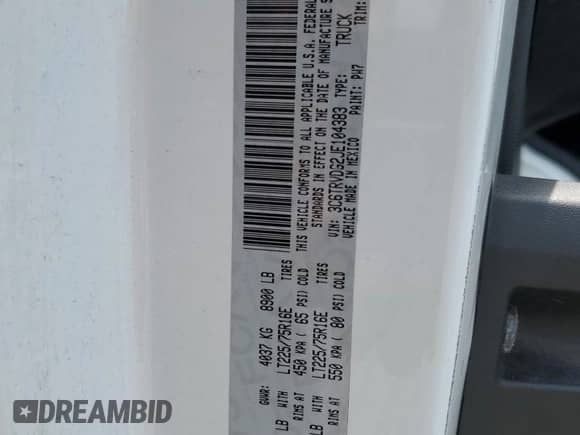 2018 Ram ProMaster Cargo с VIN 3C6TRVDG2JE104383, выставлен на аукционе Copart как лот 59609095 с пробегом 212 142 миль миль и Чистый • Clean title. История ставок и продаж доступна на DreamBid. Изображение 13.