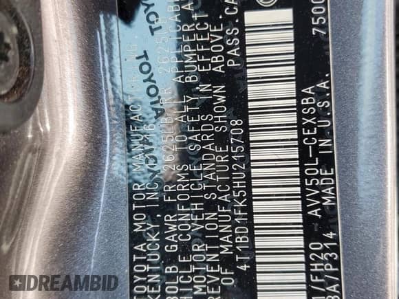 2017 Toyota Camry Hybrid LE с VIN 4T1BD1FK5HU215708, выставлен на аукционе Copart как лот 71889065 с пробегом 133 430 миль миль и Списание • Salvage title. История ставок и продаж доступна на DreamBid. Изображение 12.