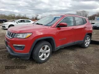 2018 Jeep Compass Altitude with VIN 3C4NJDBB3JT320748, listed as a Copart auction lot 53464155 with 192,207 mi miles and Salvage title. Bid and sale history available at DreamBid. Image 1.