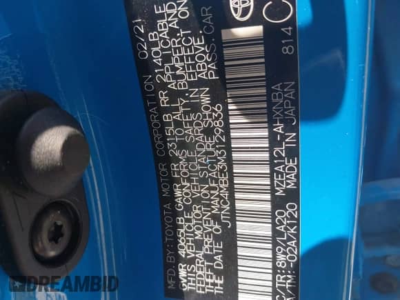 2021 Toyota Corolla XSE с VIN JTNC4MBE3M3129836, выставлен на аукционе IAAI как лот 42580645 с пробегом 68 828 миль миль и . История ставок и продаж доступна на DreamBid. Изображение 9.