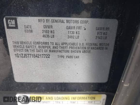 2008 Chevrolet Malibu 2LT с VIN 1G1ZJ577184217722, выставлен на аукционе IAAI как лот 42196821 с пробегом 162 800 миль миль и . История ставок и продаж доступна на DreamBid. Изображение 9.