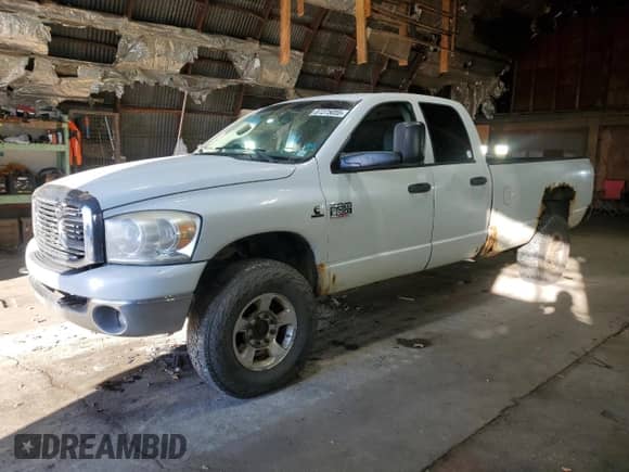 2008 Dodge 2500 SLT with VIN 3D7KS28A78G115056, listed as a Copart auction lot 87275055 with 252,146 mi miles and Salvage title. Bid and sale history available at DreamBid. Image 1.