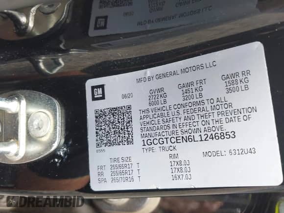 2020 Chevrolet Colorado 4WD LT с VIN 1GCGTCEN6L1246853, выставлен на аукционе IAAI как лот 42983383 с пробегом 102 849 миль миль и . История ставок и продаж доступна на DreamBid. Изображение 9.