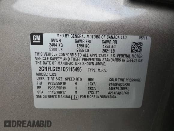 2012 Chevrolet Equinox LTZ с VIN 2GNFLGE51C6115496, выставлен на аукционе Copart как лот 68959155 с пробегом 152 817 миль миль и Чистый • Clean title. История ставок и продаж доступна на DreamBid. Изображение 13.