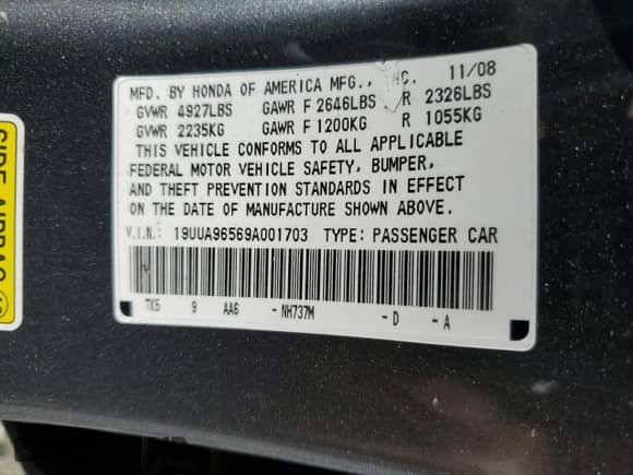 2009 Acura TL Technology с VIN 19UUA96569A001703, выставлен на аукционе Copart как лот 57981575 с пробегом 137 531 миль миль и На запчасти • Non repairable. История ставок и продаж доступна на DreamBid. Изображение 12.