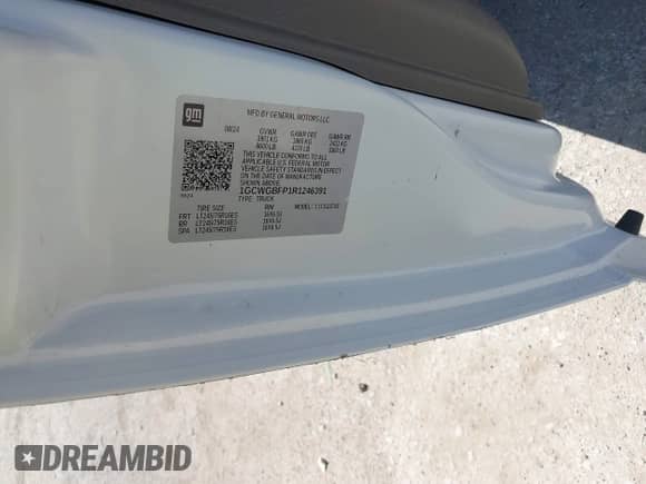 2024 Chevrolet Express Cargo с VIN 1GCWGBFP1R1246391, выставлен на аукционе IAAI как лот 42869522 с пробегом 7 030 миль миль и . История ставок и продаж доступна на DreamBid. Изображение 9.