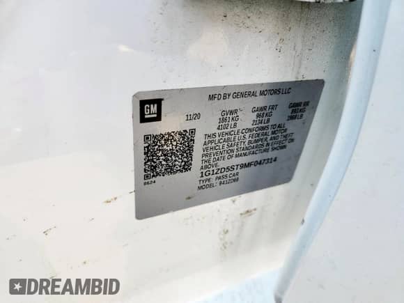 2021 Chevrolet Malibu LT с VIN 1G1ZD5ST9MF047314, выставлен на аукционе Copart как лот 70142765 с пробегом 69 007 миль миль и Списание • Salvage title. История ставок и продаж доступна на DreamBid. Изображение 12.