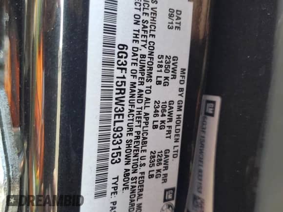 2014 Chevrolet SS с VIN 6G3F15RW3EL933153, выставлен на аукционе Copart как лот 72327654 с пробегом 125 277 миль миль и Списание • Salvage title. История ставок и продаж доступна на DreamBid. Изображение 12.