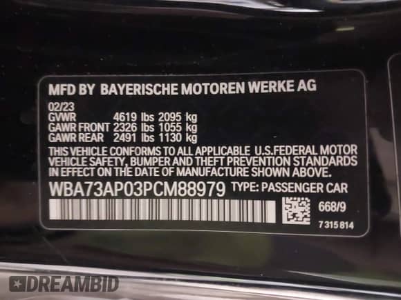 2023 BMW 4 Series 430i xDrive z VIN WBA73AP03PCM88979, wystawiony jako IAAI lot #41262300 z przebiegiem 17 891 mil mil oraz . Historia ofert i sprzedaży dostępna na DreamBid. Obrazek 9.