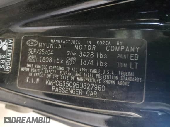 2005 Hyundai Accent GLS z VIN KMHCG35C95U327960, wystawiony jako Copart lot #77151314 z przebiegiem 101 556 mil mil oraz Czysty tytuł • Clean title. Historia ofert i sprzedaży dostępna na DreamBid. Obrazek 12.