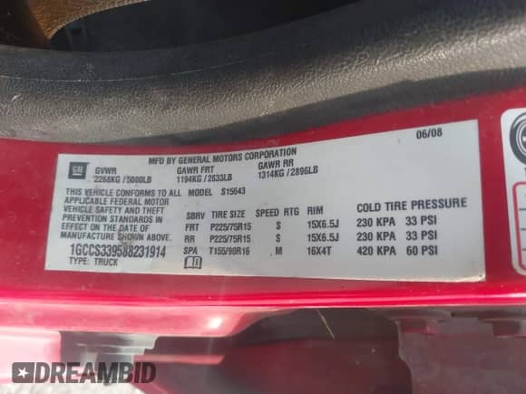 2008 Chevrolet Colorado 1LT с VIN 1GCCS339588231914, выставлен на аукционе IAAI как лот 42021850 с пробегом 276 050 миль миль и . История ставок и продаж доступна на DreamBid. Изображение 9.