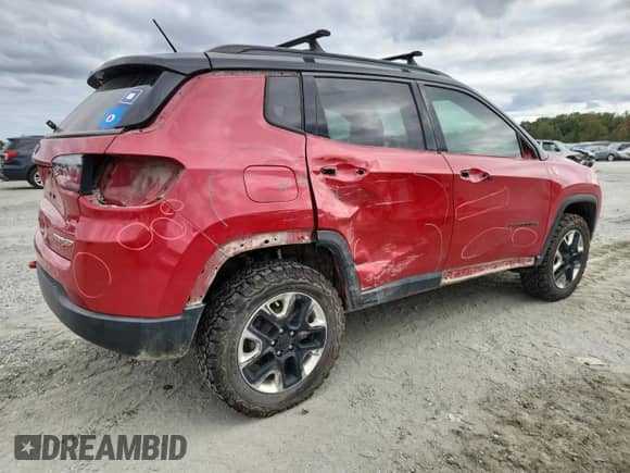 2018 Jeep Compass Trailhawk с VIN 3C4NJDDB5JT408813, выставлен на аукционе Copart как лот 82183765 с пробегом 102 305 миль миль и Списание • Salvage title. История ставок и продаж доступна на DreamBid. Изображение 3.