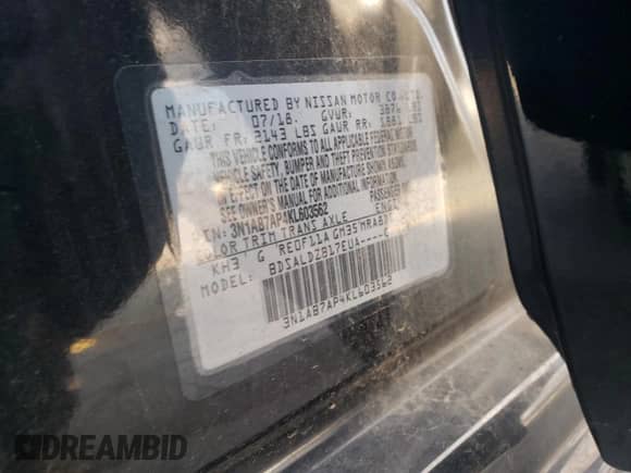 2019 Nissan Sentra SV with VIN 3N1AB7AP4KL603562, listed as a Copart auction lot 82426515 with 79,315 mi miles and Salvage title. Bid and sale history available at DreamBid. Image 12.